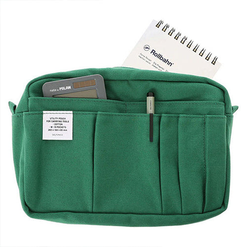 Delfonics Stationery Inner Carrying Case Bag In Bag M - Green - Harajuku Culture Japan - Japanease Products Store Beauty and Stationery