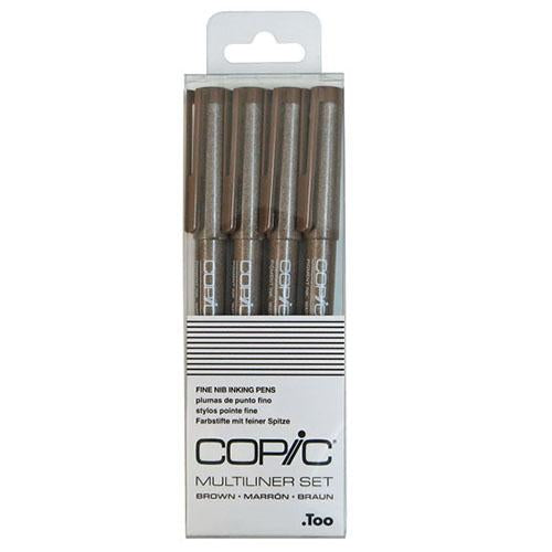 Copic Multiliner Brown Ink Marker Set - (0.05/0.1/0.3/0.5) - Harajuku Culture Japan - Japanease Products Store Beauty and Stationery