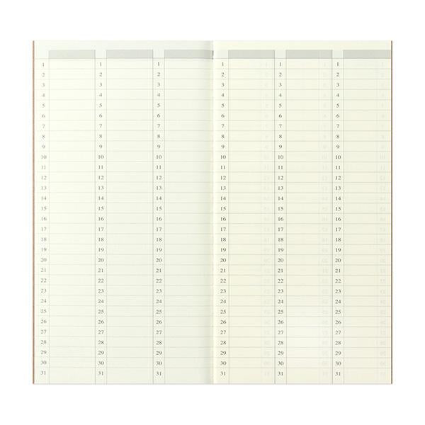 Midori Traveler's Note Book Regular Size Refill 018 - Free Diary - Weekly Vertical - Harajuku Culture Japan - Japanease Products Store Beauty and Stationery