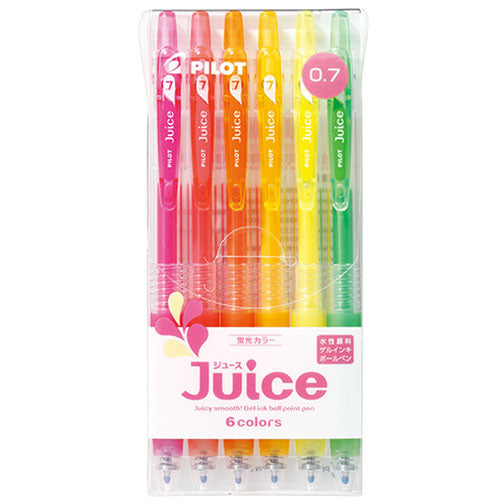 Pilot Ballpoint Pen Juice Fluorescent Color - 0.7mm - 6 Colors Set