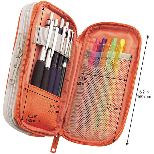 Lihit Lab. A-7660 Smart Fit Bright Label Double Pen Case