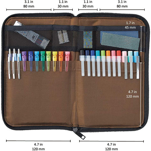 Lihit Lab Pen Case Book Type Brown A7551-9