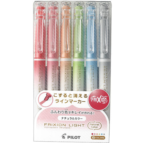 Pilot Highlighter pen Frixion Light Natural Color - 6 Colors Set