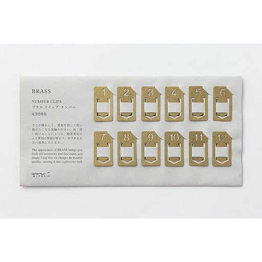 Midori Traveler's Brass Clip Number - Harajuku Culture Japan - Japanease Products Store Beauty and Stationery